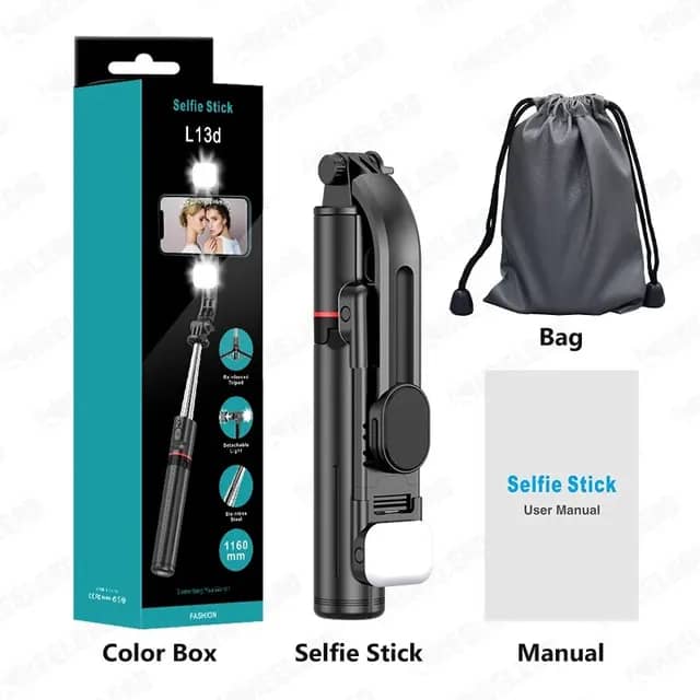 KEELEAD Selfie Stick Tripod with Fill Light Wireless Bluetooth