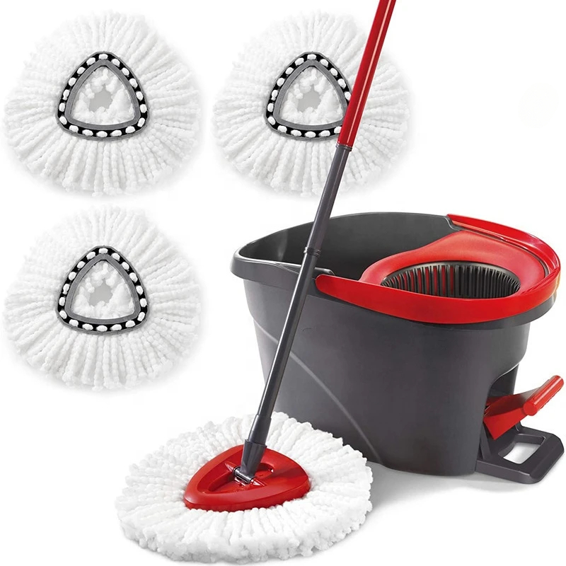 Wholesale Floor Cleaning Mop Microfiber Spin Mop and Bucket Set with 3 Extra Refills for