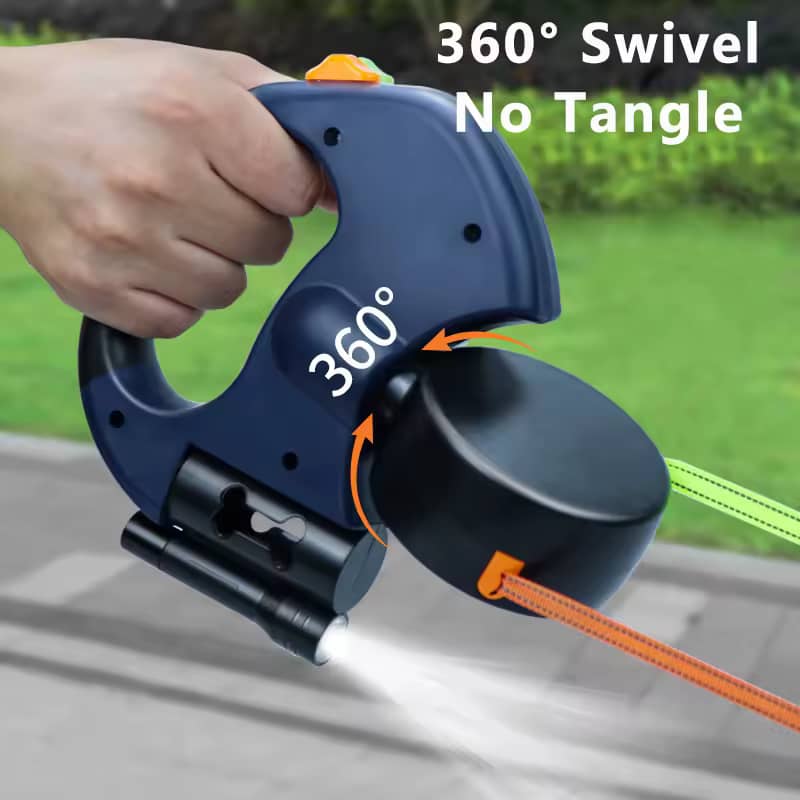 double retractable dog leash