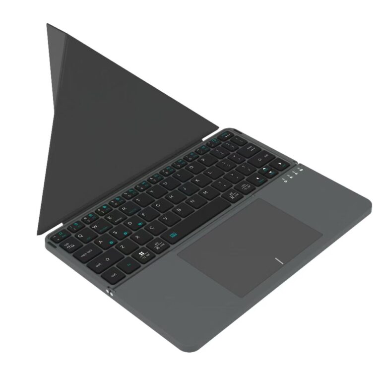 Bluetooth Wireless Keyboard with TouchPad Portable Slim Keyboard with Pu Bracket for IPad IOS Android Windows Phone Keyboards